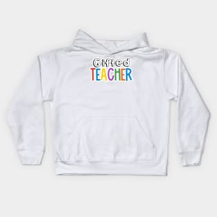 Rainbow Gifted Teacher Kids Hoodie